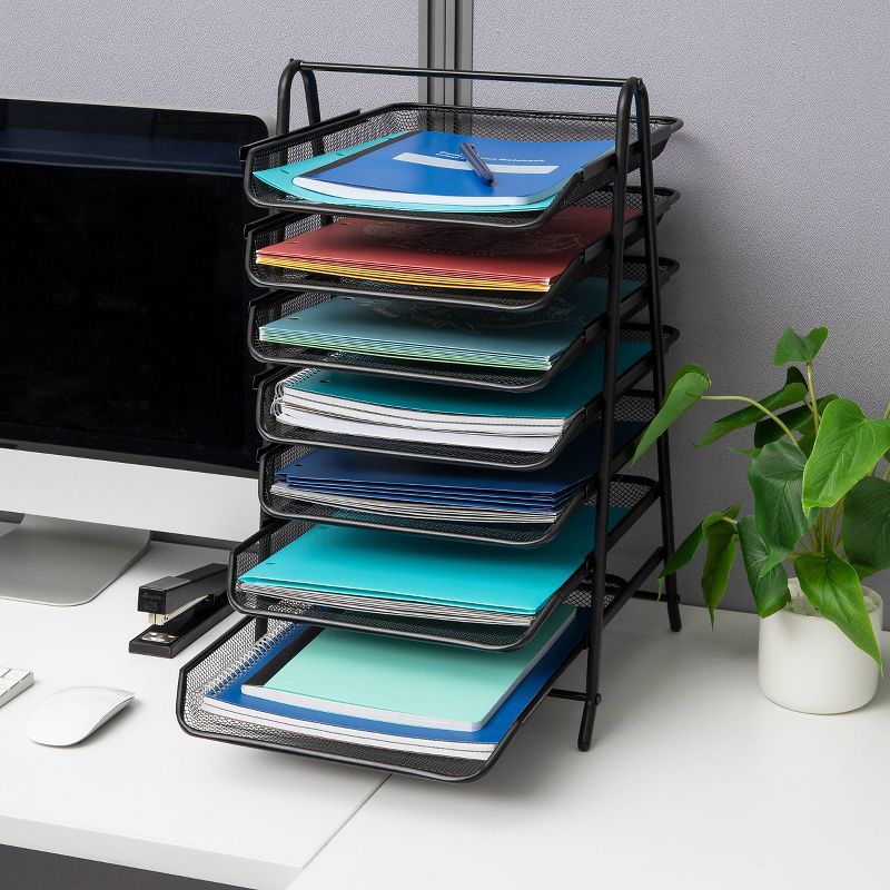 Mind Reader Metal 7-Tier Paper Tray Desktop Organization Set, 4 of 6
