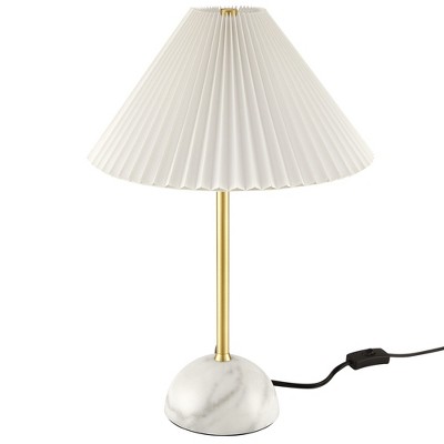 Modway Illusion Table Lamp – Brass Dome Shade with Marble Base, Modern Accent Lighting for Living Room, Bedroom, or Office
