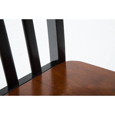 Black and Cherry Wood Transitional Side Chair Set