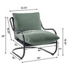 FERPIT Modern Curved Accent Chair with Faux Linen Upholstery, Comfy Lounge Chair with Metal Frame & Cushions - 3 of 4