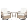 VisioGear 3-Piece Patio Chat Set, Seating Group with Two Swiveling and Rocking Chairs and a Square Table, Natural, 20.3"*20.3"*23.2" - 2 of 4