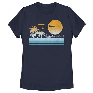 Women's Top Gun Retro Landscape Fightertown, USA T-Shirt - 1 of 4