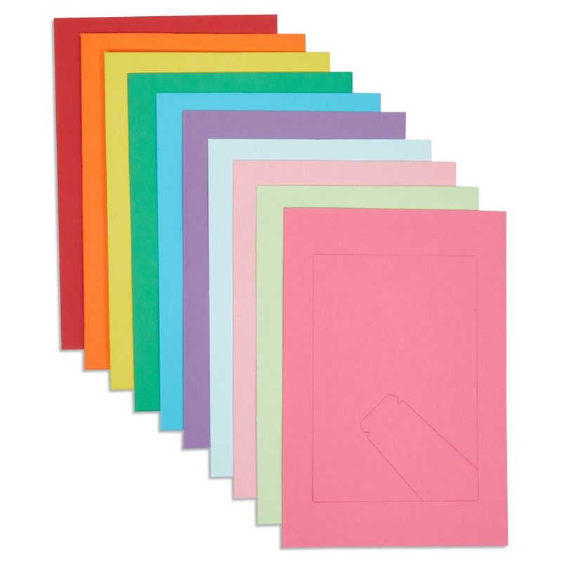 Juvale 50 Pack Colorful Cardboard Picture Frames with Easel Stand, 10 Rainbow Colors, 4x6 Inches, 5 of 11