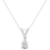 Haus of Brilliance 10K White Gold 1/5 cttw Diamond Pear Pendant Necklace - 2 of 4