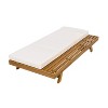 NicBex Acacia Wood Patio Chaise Lounge Set with 4" Thick Water-Resistant Cushions, Space Saving Design for Beach, Pool, Garden, Cream,Teak - 4 of 4