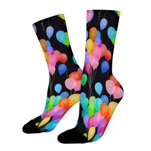 Colorful Balloons Women Printed Crew Socks Funny Funky Socks Soft Polyester Novelty Gifts for Artists Men - 1 of 1