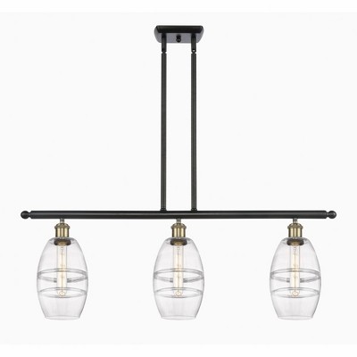Vaz - 3 Light Stem Hung Island In Industrial Style-8.63 Inches Tall and 36 Inches Wide