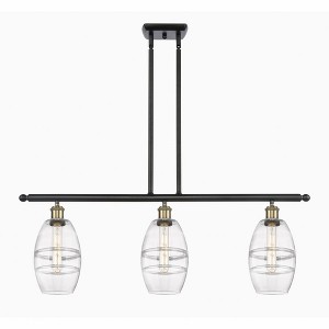 Vaz - 3 Light Stem Hung Island In Industrial Style-8.63 Inches Tall and 36 Inches Wide - 1 of 1