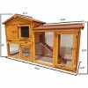 Wooden Outdoor Rabbit Hutch, 55.5" Large Chicken Coop, Guinea Pig Cage with Waterproof Roof Top For Indoor Outdoor Backyard Garden Brown - 3 of 4
