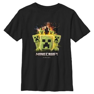 Boy's A Minecraft Movie Creepers Scene T-Shirt - 1 of 4