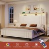 Queen/King Bed Frame Upholstered Headboard & LED Charging Station in Velvet - Hausource™ - 4 of 4