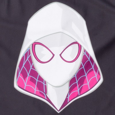 Marvel Spider-Man Spider-Gwen Ghost Spider Little Girls Rash Guard and Bikini Bottom Black / Purple 6 — фото 3
