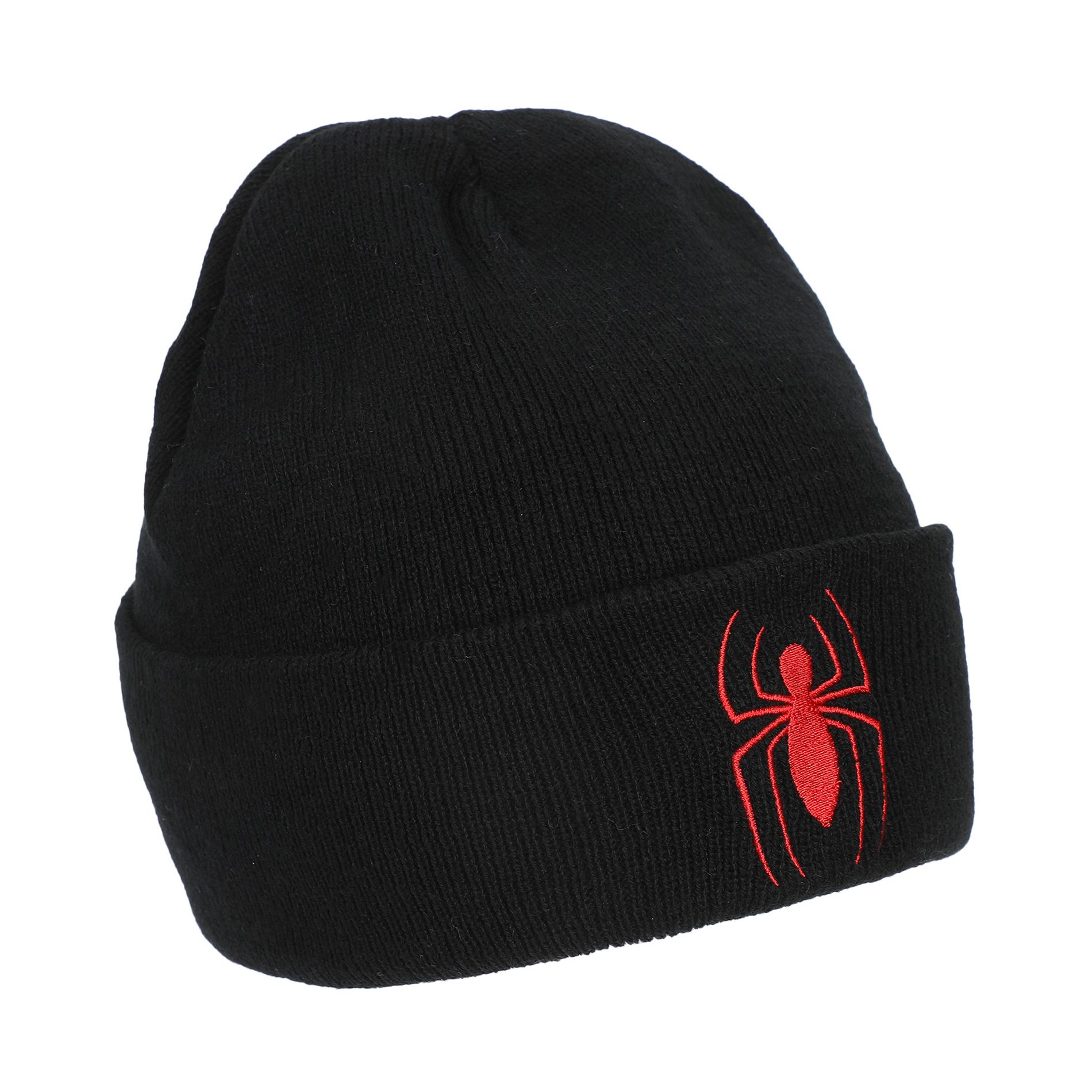 Spider-Man Spiderman Logo Embroidery Standard Cuff Acrylic Knit Beanie Cuff Beanie