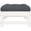 vidaXL Patio Footstool with Cushion White Solid Wood Pine - 4 of 4