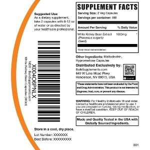 BulkSupplements White Kidney Bean Extract Capsules - 1 of 4