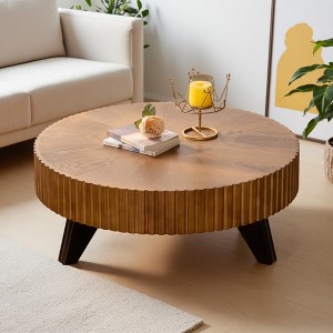 35.4" Round Retro Coffee Table - 1 of 4