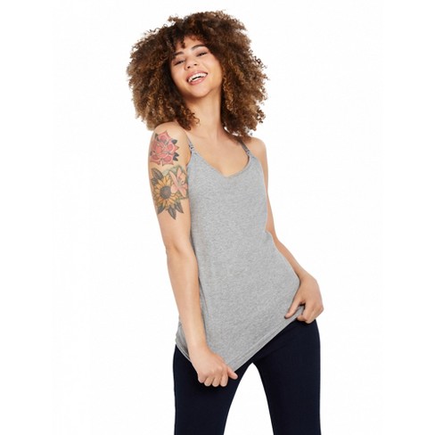 Clip Down Nursing Cami-heather Grey-m