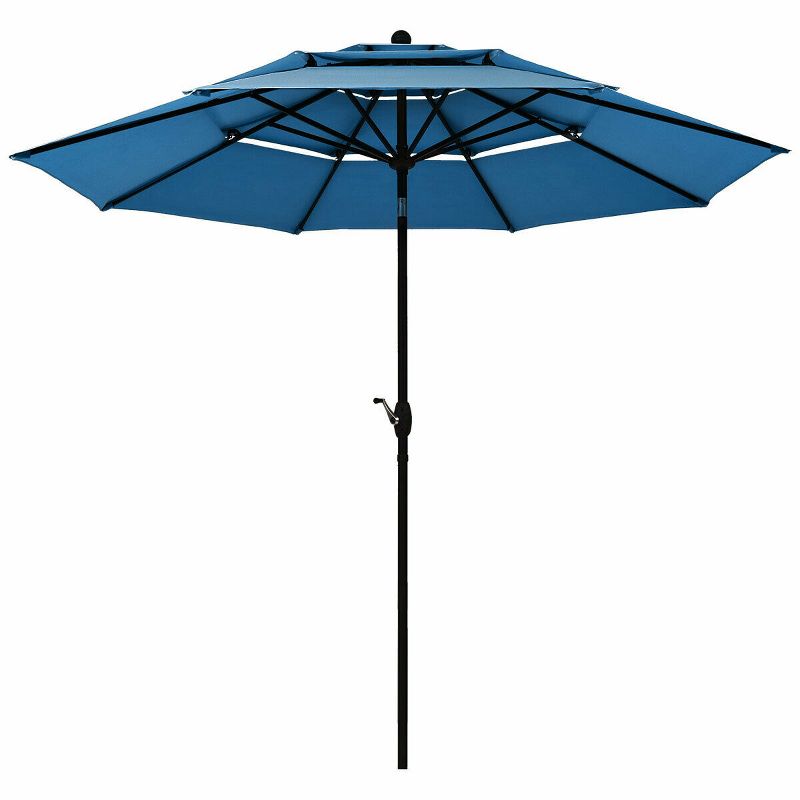 Tangkula Patio Market 10ft 3 Tier Umbrella Double Vented Aluminum Sunshade Shelter, 3 of 6