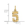 Black Bow Jewelry 14k Yellow Gold, Varsity Collection, Small D/C Pendant Number 5 - 4 of 4
