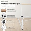 Gulches White Solid Wood Ballet Barre 32 38 Inches 4 Level Adjustable Wheel Design Easy Storage For Dance Practice - 4 of 4