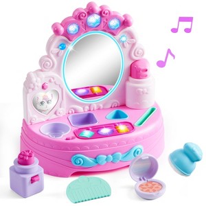 Joyfy Toddler Magic Vanity Toy, Mirror Makeup Set with Music, Lights, Animated Mirror,Fine Motor Play,Birthday Christmas Gift for Ages 6 Months+ - 1 of 4