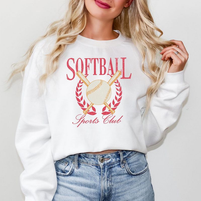Simply Sage Market Women's Graphic Sweatshirt Softball Sports Club, 2 of 4