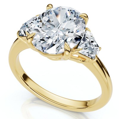 Pompeii3 Certified 2.63Ct Oval & Trapezoid Diamond Ring 14k Gold or Platinum Lab Created