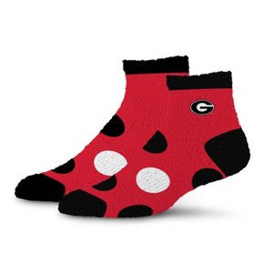 NCAA Georgia Bulldogs Big Dot Fuzzy Sleep Soft Socks - 1 of 3