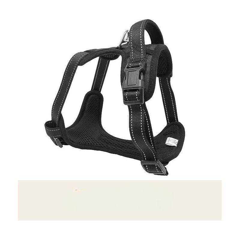 Happilax Adjustable Padded and Reflective Chest Safety Dog Harness, Large, Black, 3 of 4