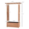 Chic Crate - Arch Trellis Raised Garden Bed with Drainage - 71" Tall Wood Planter for Climbing/Flowering Plants - Backyard & Patio - Rich Brown - 3 of 4
