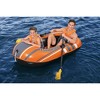 Bestway 61062E H2OGO! Kondor 2000 77" x 45" Inflatable Single Person Water Raft Boat Set with 2 Oars and Foot Pump for Lakes, Pools and Rivers, Orange - 2 of 4