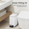 LunaLulinlk White 1.6 Gallon Small Bathroom Trash Can, Stainless Steel Trash Can with Lid - 4 of 4