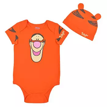 Disney Baby Boy's Tigger Bodysuit Creeper With 3d Character Cap, Orange ...