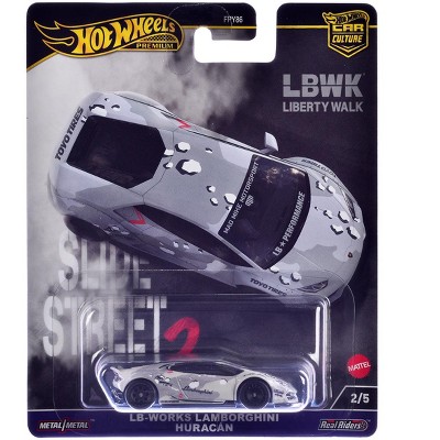 Lamborghini Huracan LB-Works Gray with Graphics "Slide Street 2" Series Diecast Model Car by Hot Wheels