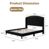 Bed Frame with Headboard – Upholstered Velvet Platform Bed, Rivet Button Tufted, Heavy Duty, No Box Spring - 2 of 4