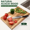 18x12 Acacia Wood Cutting Board, 1'' Th Chopping Board with Deep Juice Groove & Back Handles, Kitchen Butcher Block for Meat, Vegetables and Fruit - 4 of 4