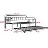 SeaCamel Twin Daybed with Trundle - Black Metal Frame, Headboard & Heavy-Duty Steel Slats, No Box Spring Needed, Space-Saving Bed or Guest Bed - 3 of 4