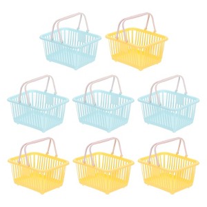 Unique Bargains Plastic Grocery Shopping Toy Storage Mini Decorative Baskets 6.3" x 3.5" x 5.1" 8 Pcs - 1 of 4