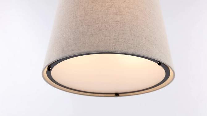 18&#34; LED 1-Light Arden Iron Pendant Oil Rubbed Bronze/Beige - JONATHAN Y, 2 of 7, play video