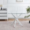 NicBex Minimalist Square Glass Dining Table with Cross Metal Legs,Modern Kitchen Table Bar Table,Dining Room Furniture - 2 of 4