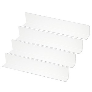 Unique Bargains Acrylic Smooth L-Shaped Bedroom Kitchen Office Shelf Dividers 4 Pcs - 1 of 4