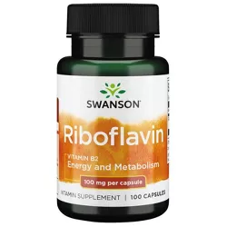 Swanson Vitamin B2 Riboflavin 100 mg Capsule 100ct