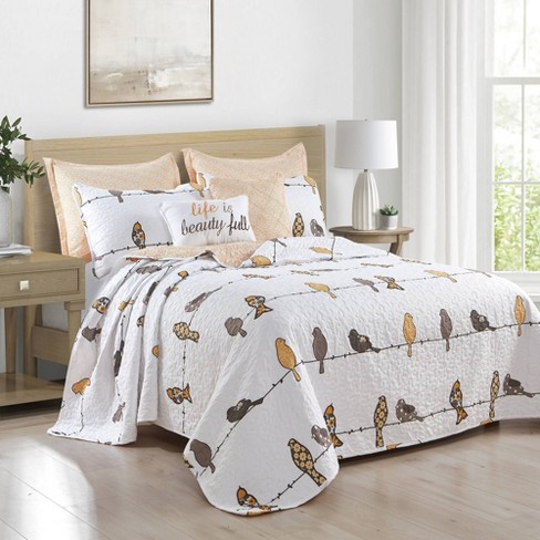 Rowley Birds 6 Piece Soft Sheet Set, Lush Decor