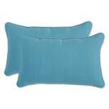 2 Piece Outdoor Lumbar Toss Pillow Set - Forsyth Solid - Pillow Perfect