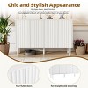 Shoe Cabinet with 5 Solid Wood Legs, Cream Style Sideboard Buffet Cabinet with Fluted Doors, Large 4-Door Storage Cabinet-Cuddlewood - 3 of 4