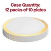 Smarty Had A Party 7.5" White w/ Gold Moonlight Plastic Salad Plates - 120 pcs - 4 of 4