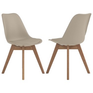 Simple Relax Set of 2 Faux Leather Upholstered Dining Side Chairs - 1 of 4