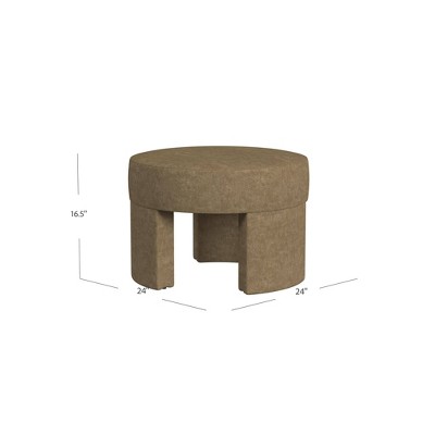 Sophia Mocha Velvet Round Ottoman