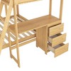 NicBex Twin over Full Size Bunk Bed with Desk Pinewood Frame Bed Frame with 3 Drawers, Guardrails and Slant Ladder, No Box Spring Required - 4 of 4