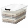 IRIS USA 72 Qt Stackable Plastic Storage Bins with Lids, Clear, 4Pk - 3 of 4